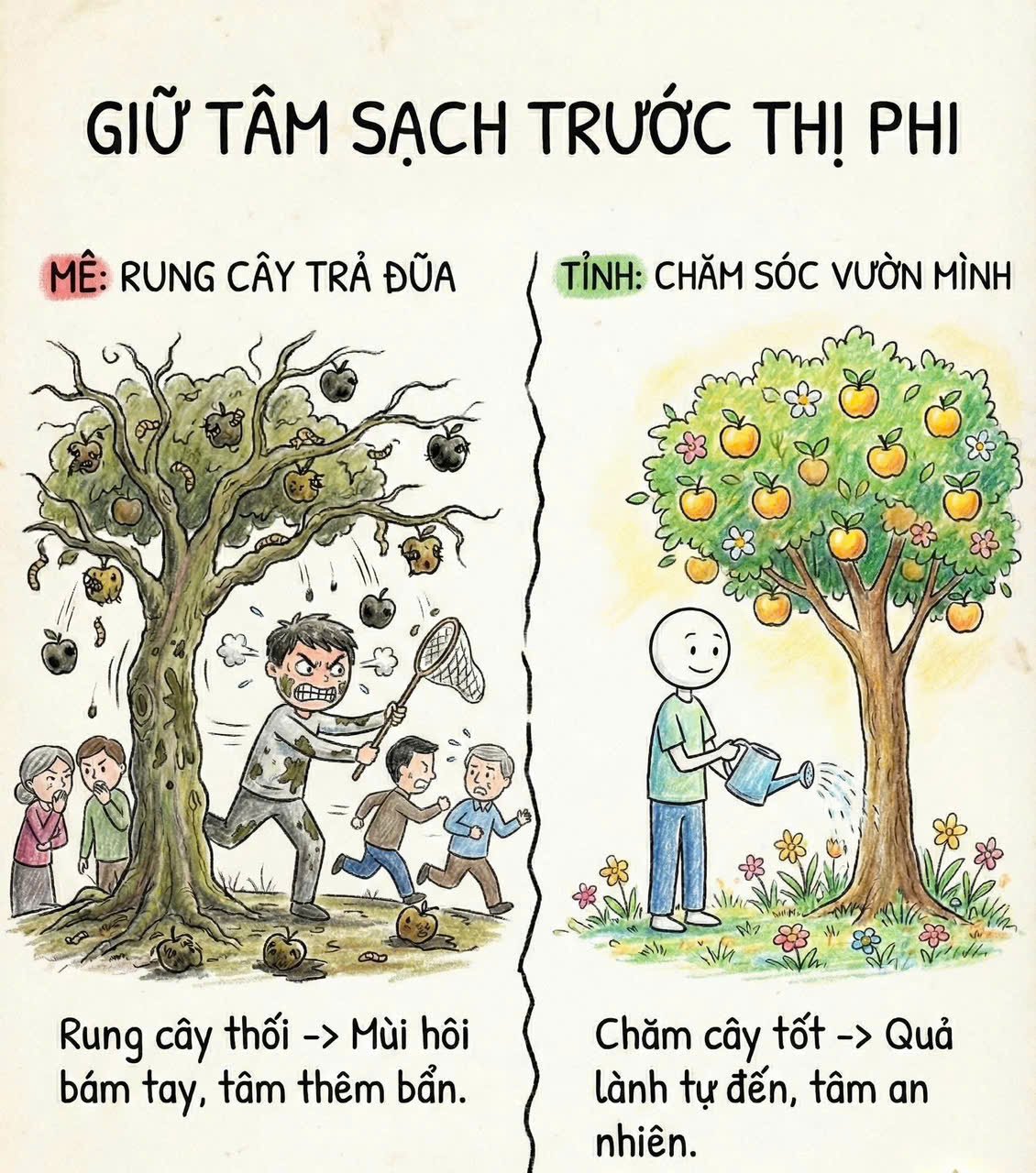 Đừng Cố Rung Cây – Quả Thối Rồi Sẽ Tự Rụng | Bài Học Nhân Quả Về Thị Phi