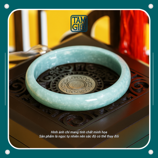 Vòng Cẩm Thạch Băng Thanh Xanh Đậu (Type A) – Vật Phẩm Năng Lượng Tươi Mới, Sinh Khí & Hộ Thân