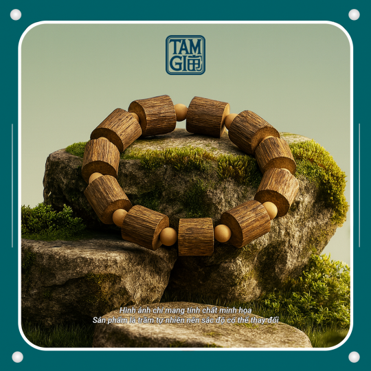 Vòng Trầm Tốc Nổi Đốt Trúc – Vật Phẩm Năng Lượng Khinh Thanh, Thúc Đẩy Thăng Tiến & Kiên Cường