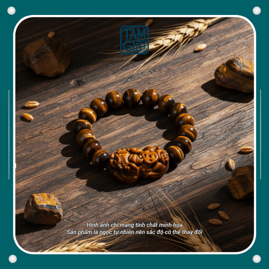 Vòng Tay Đá Mắt Hổ Tỳ Hưu – Vật Phẩm Dũng Khí & Hộ Mệnh 