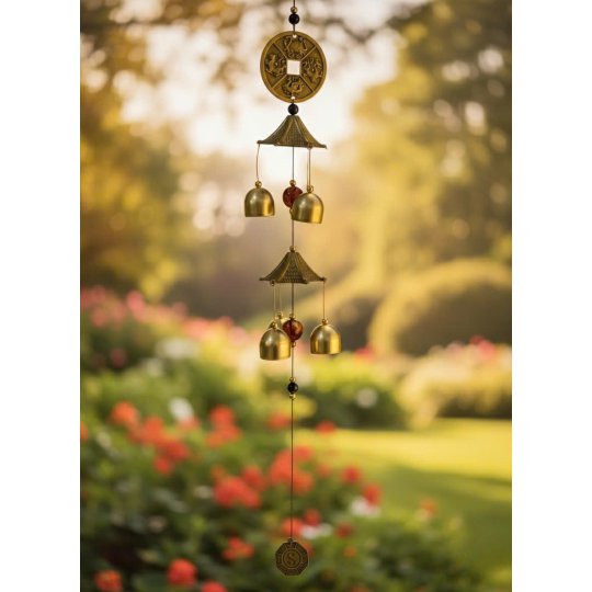 Chuông Gió Tứ Linh Nhị Tầng – Hóa Giải Sát Khí & Chiêu Vượng Khí