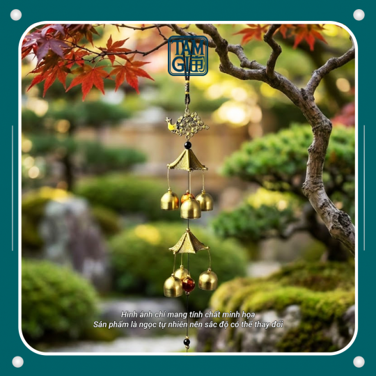 Chuông Gió Khổng Tước Nhị Tầng – Vật Phẩm Phong Thủy Hóa Sát, Chiêu Cát Tường & Tăng Cường Uy Nghi