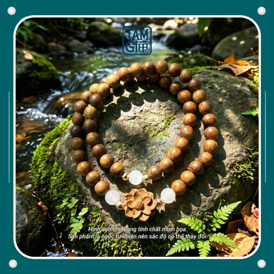 Vòng Trầm Hoa Sen Chuỗi Quấn – Vật Phẩm Năng Lượng Tịnh Tâm, Hóa Giải Phiền Não & Cầu An Lạc