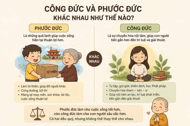 Công Đức Và Phước Đức Khác Nhau Thế Nào? Hiểu Đúng Để Tu Tập Đúng