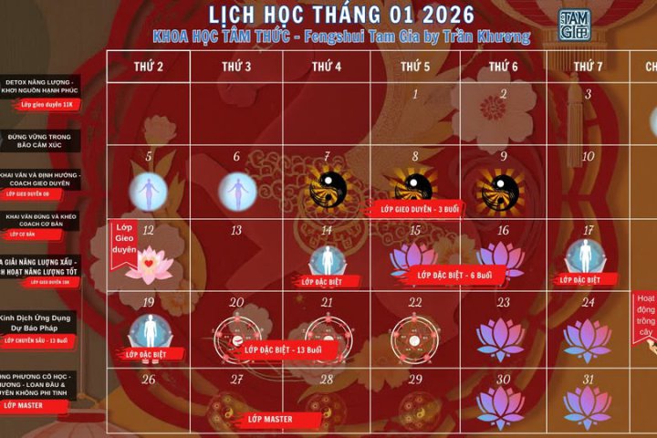 Lịch Học Tháng 01/2026 – Khai Mở Năng Lượng, Khai Vận Cả Năm