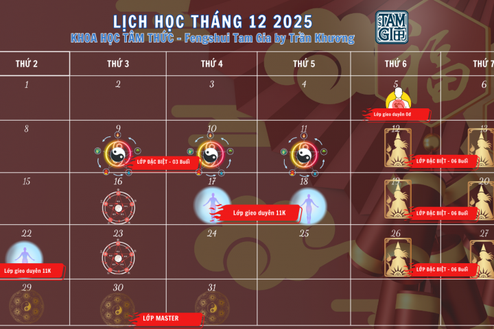 Lịch Học Tháng 12/2025 – Khóa Học Tâm Thức
