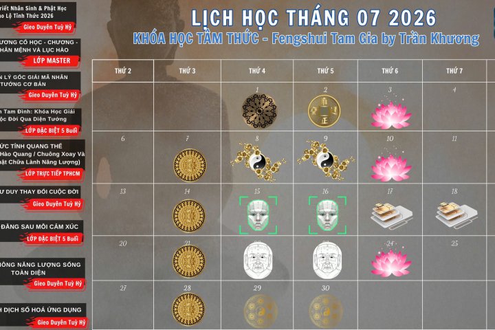 LỊCH HỌC THÁNG 07/2026