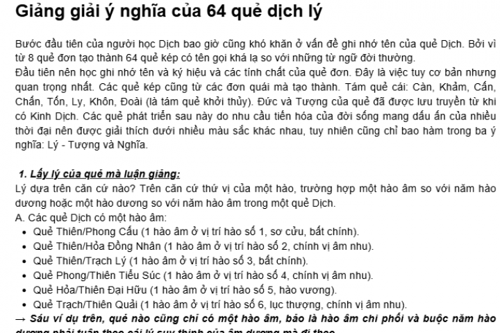 Ý NGHĨA 64 QUẺ DỊCH - BIÊN SOẠN BỞI THẦY HUỲNH VŨ